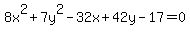 8x%5E2%2B7y%5E2-32x%2B42y-17=0+