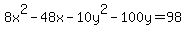 8x%5E2+-+48x+-+10y%5E2+-+100y+=+98