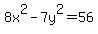 8x%5E2+-+7y%5E2+=+56+