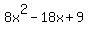 8x%5E2-18x%2B9