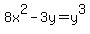 8x%5E2-3y=y%5E3+