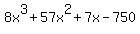 8x%5E3%2B57x%5E2%2B7x-750