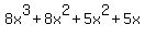 8x%5E3%2B8x%5E2%2B5x%5E2%2B5x