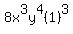 8x%5E3y%5E4%281%29%5E3