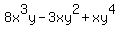 8x%5E3y-3xy%5E2%2Bxy%5E4