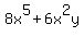 8x%5E5%2B6x%5E2y+