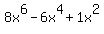 8x%5E6+-+6x%5E4+%2B+1x%5E2