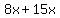 8x+%2B+15x+%96+16x++=++880m+