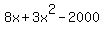 8x+%2B+3x%5E2+-+2000