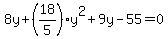 8y%2B%2818%2F5%29y%5E2%2B9y-55=0