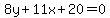 8y%2B11x%2B20=0