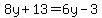 8y%2B13=6y-3