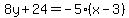 8y%2B24=-5%28x-3%29