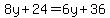 8y%2B24=6y%2B36