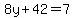 8y%2B42=7