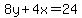 8y%2B4x+=+24
