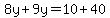 8y%2B9y=10%2B40