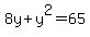 8y%2By%5E2=65