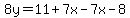8y=11%2B7x-7x-8