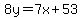 8y=7x%2B53