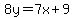 8y=7x%2B9