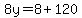 8y=8%2B120