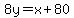 8y=x%2B80