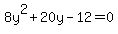 8y%5E2%2B20y-12+=+0