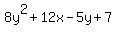 8y%5E2+%2B+12x+-+5y+%2B+7