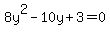 8y%5E2-10y%2B3=0