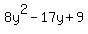 8y%5E2-17y%2B9