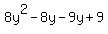 8y%5E2-8y-9y%2B9