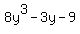 8y%5E3-3y-9