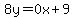 8y+=+0x+%2B+9