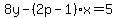 8y-%282p-1%29x=5