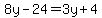 8y-24=3y%2B4