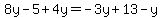 8y-5%2B4y=-3y%2B13-y