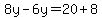 8y-6y+=+20%2B8