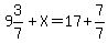 9%263%2F7%2BX=17%2B7%2F7