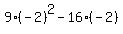 9%28-2%29%5E2-16%28-2%29