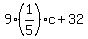 9%281%2F5%29c%2B32
