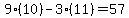 9%2810%29-3%2811%29=57