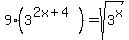 9%283%5E%282x%2B4%29%29+=+sqrt%283%5Ex%29