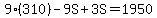 9%28310%29-9S%2B3S=1950