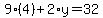 9%284%29%2B2%2Ay=32