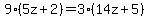 9%285z%2B2%29=3%2814z%2B5%29