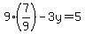 9%287%2F9%29-3y=5