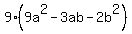 9%289a%5E2-3ab-2b%5E2%29