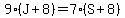 9%28J%2B8%29=7%28S%2B8%29