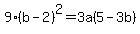 9%28b-2%29%5E2=3a%285-3b%29